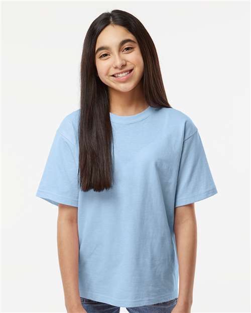 M&O Youth Gold Soft Touch T-Shirt 4850 Light Blue