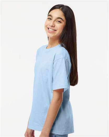 M&O Youth Gold Soft Touch T-Shirt 4850 Light Blue