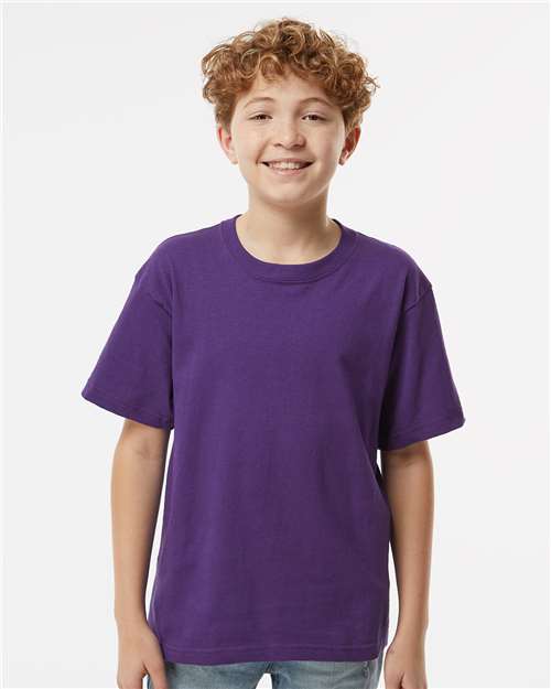 M&O Youth Gold Soft Touch T-Shirt 4850 Purple