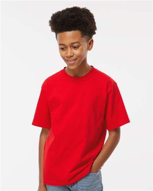 M&O Youth Gold Soft Touch T-Shirt 4850 Deep Red