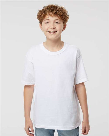 M&O Youth Gold Soft Touch T-Shirt 4850 White