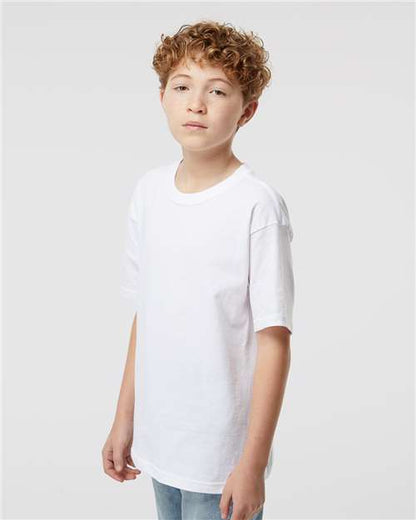 M&O Youth Gold Soft Touch T-Shirt 4850 White