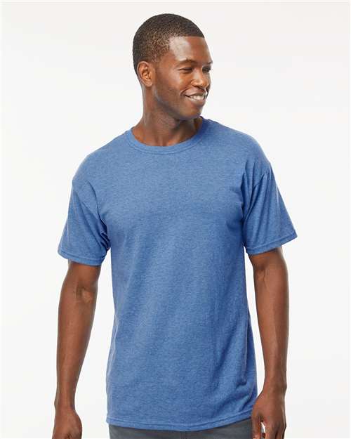 Custom Embroidered  M&O Gold Soft Touch T-Shirt 4800 Heather Royal
