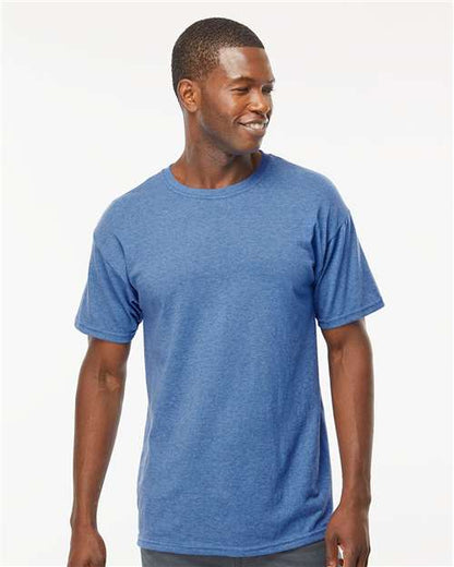 Custom Embroidered  M&O Gold Soft Touch T-Shirt 4800 Heather Royal