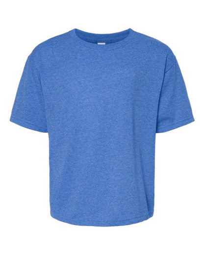 M&O Youth Gold Soft Touch T-Shirt 4850 Heather Royal