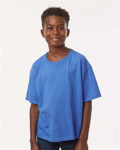 M&O Youth Gold Soft Touch T-Shirt 4850 Heather Royal