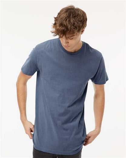 Custom Embroidered  M&O Vintage Garment-Dyed T-Shirt 6500M Blue Jean