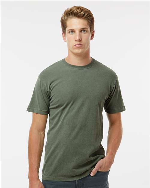 Custom Embroidered  M&O Vintage Garment-Dyed T-Shirt 6500M Monterey Sage
