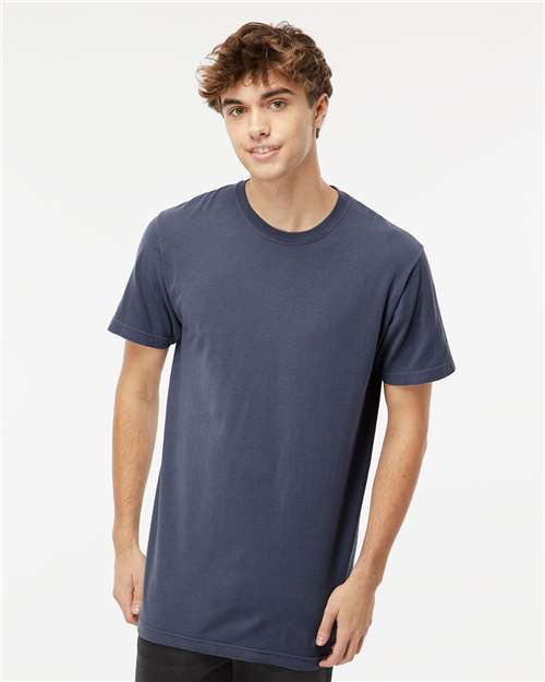 Custom Embroidered  M&O Vintage Garment-Dyed T-Shirt 6500M Navy