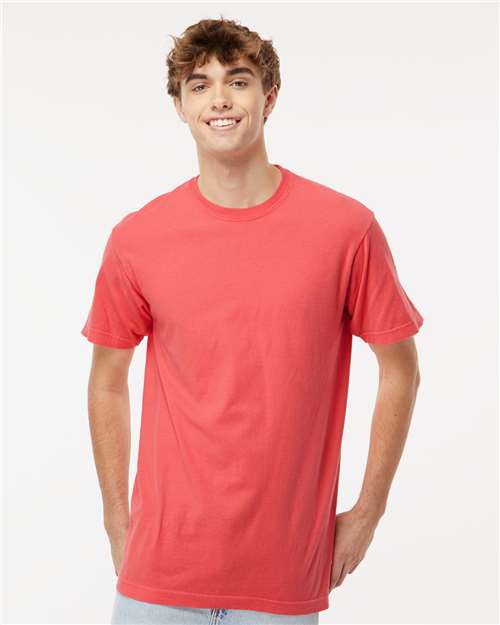 Custom Embroidered  M&O Vintage Garment-Dyed T-Shirt 6500M Bright Salmon
