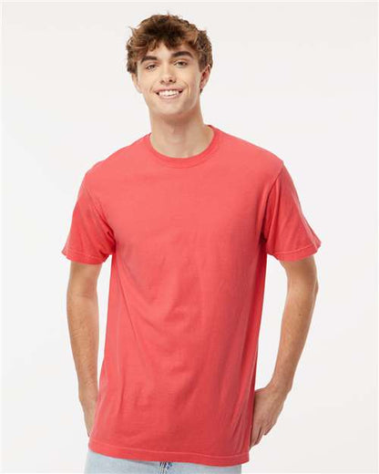 Custom Embroidered  M&O Vintage Garment-Dyed T-Shirt 6500M Bright Salmon