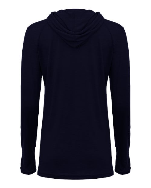 Badger Women's Tri-Blend Surplice Long Sleeve Hooded T-Shirt 4965 Navy