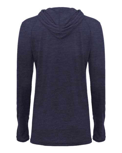 Badger Women's Tri-Blend Surplice Long Sleeve Hooded T-Shirt 4965 Navy Heather