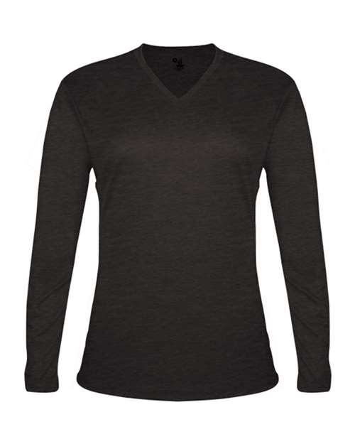 Badger Women's Tri-Blend Long Sleeve T-Shirt 4964 Black