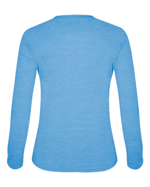 Badger Women's Tri-Blend Long Sleeve T-Shirt 4964 Columbia Blue Heather