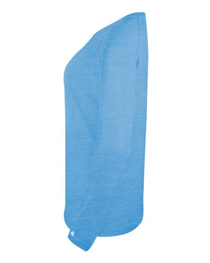 Badger Women's Tri-Blend Long Sleeve T-Shirt 4964 Columbia Blue Heather