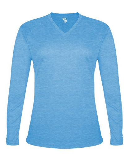 Badger Women's Tri-Blend Long Sleeve T-Shirt 4964 Columbia Blue Heather