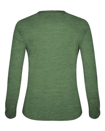 Badger Women's Tri-Blend Long Sleeve T-Shirt 4964 Forest Heather