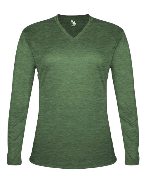 Badger Women's Tri-Blend Long Sleeve T-Shirt 4964 Forest Heather