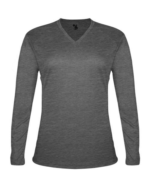 Badger Women's Tri-Blend Long Sleeve T-Shirt 4964 Graphite Heather