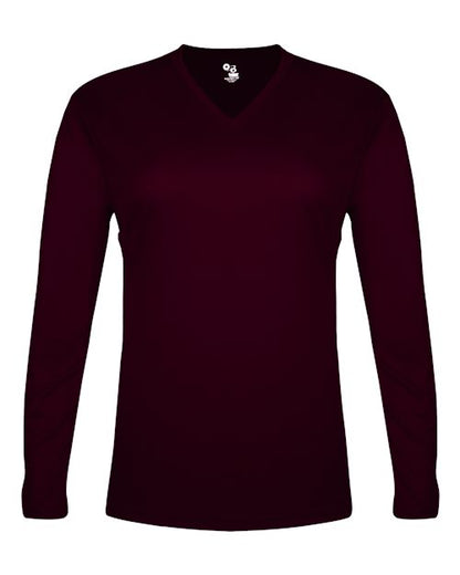 Badger Women's Tri-Blend Long Sleeve T-Shirt 4964 Maroon