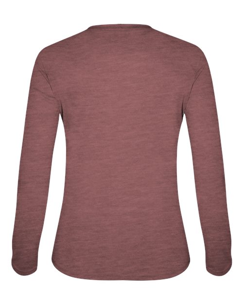 Badger Women's Tri-Blend Long Sleeve T-Shirt 4964 Maroon Heather