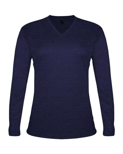 Badger Women's Tri-Blend Long Sleeve T-Shirt 4964 Navy