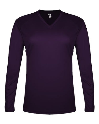 Badger Women's Tri-Blend Long Sleeve T-Shirt 4964 Purple
