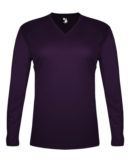 Badger Women's Tri-Blend Long Sleeve T-Shirt 4964 Purple
