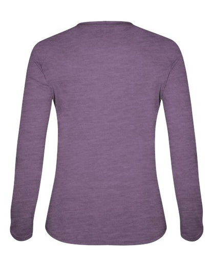 Badger Women's Tri-Blend Long Sleeve T-Shirt 4964 Purple Heather