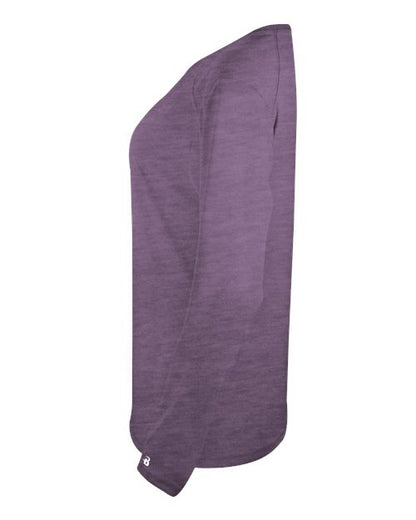 Badger Women's Tri-Blend Long Sleeve T-Shirt 4964 Purple Heather