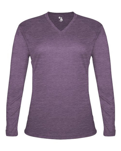 Badger Women's Tri-Blend Long Sleeve T-Shirt 4964 Purple Heather
