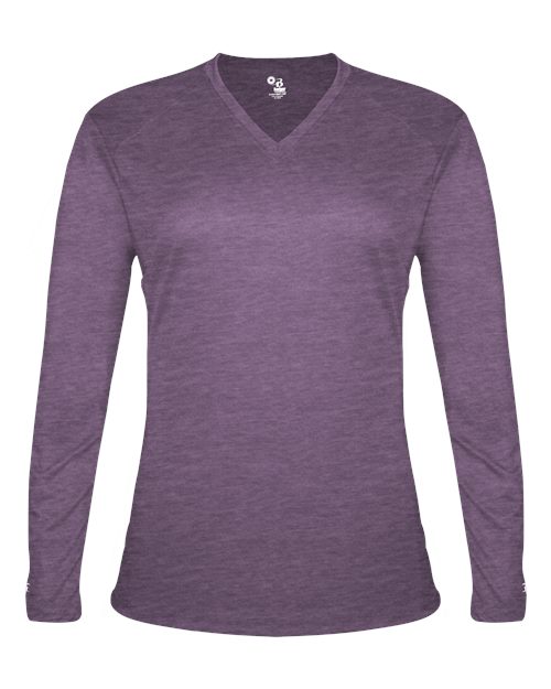 Badger Women's Tri-Blend Long Sleeve T-Shirt 4964 Purple Heather