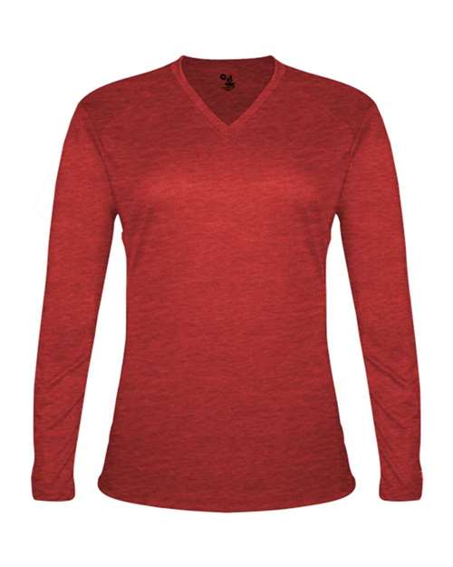 Badger Women's Tri-Blend Long Sleeve T-Shirt 4964 Red