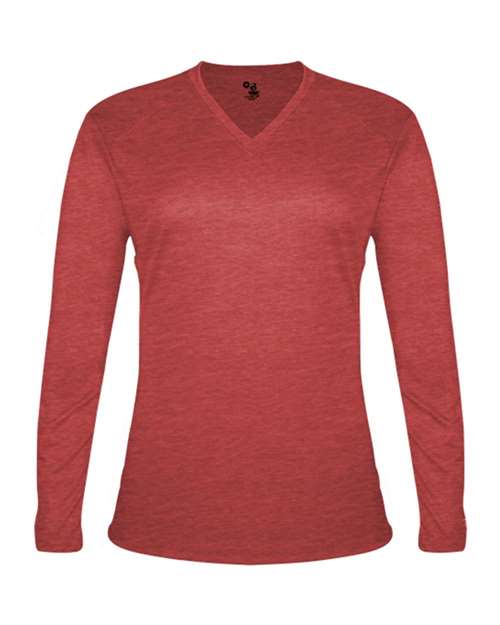 Badger Women's Tri-Blend Long Sleeve T-Shirt 4964 Red Heather
