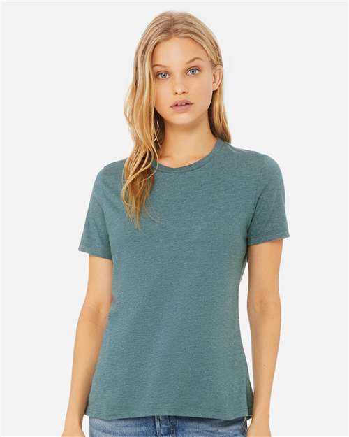 BELLA + CANVAS Women’s Relaxed Fit Heather CVC Tee 6400CVC Heather Deep Teal