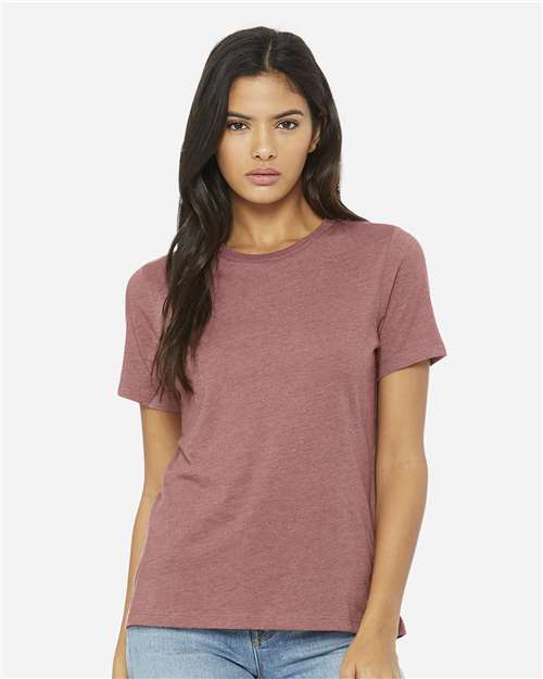 BELLA + CANVAS Women’s Relaxed Fit Heather CVC Tee 6400CVC Heather Mauve