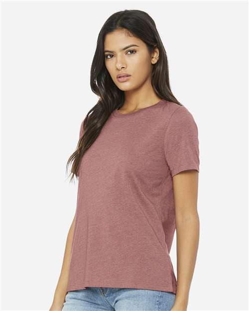 BELLA + CANVAS Women’s Relaxed Fit Heather CVC Tee 6400CVC Heather Mauve