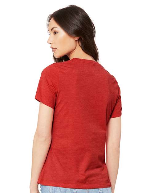 BELLA + CANVAS Women’s Relaxed Fit Heather CVC Tee 6400CVC Custom Embroidered Business Logo