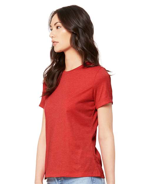BELLA + CANVAS Women’s Relaxed Fit Heather CVC Tee 6400CVC Custom Embroidered Business Logo