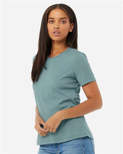 BELLA + CANVAS Women’s Relaxed Fit Heather CVC Tee 6400CVC Heather Blue Lagoon