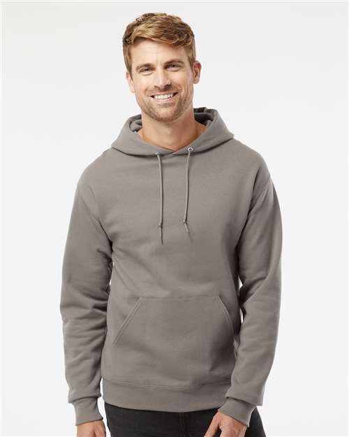 JERZEES NuBlend® Hooded Sweatshirt 996MR Retro Heather Coral Custom Embroidered Business Logo