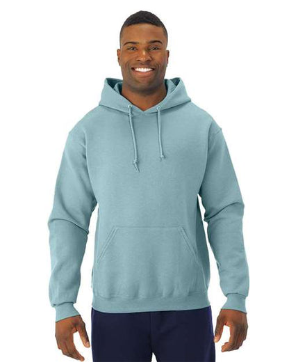 JERZEES NuBlend® Hooded Sweatshirt 996MR Safety Orange Custom Embroidered Business Logo
