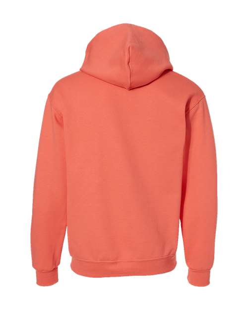 JERZEES NuBlend® Hooded Sweatshirt 996MR Sunset Coral Custom Embroidered Business Logo
