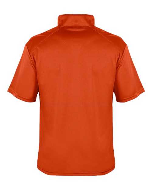 Custom EmbroideredBadger Men's B-Core Short Sleeve Quarter-Zip 4550 Burnt Orange/ Graphite