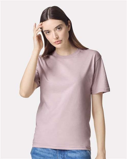Custom Embroidered  American Apparel Fine Jersey Tee 2001 Blush