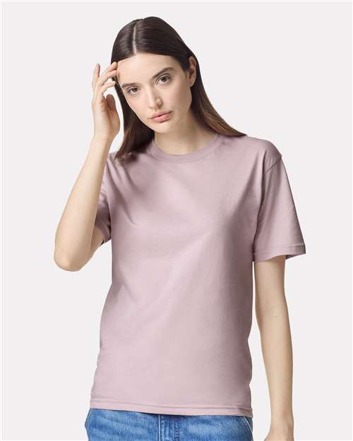 Custom Embroidered  American Apparel Fine Jersey Tee 2001 Blush