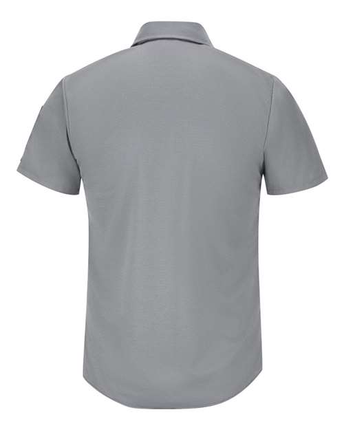Custom EmbroideredRed Kap Men's Short Sleeve Pro Airflow Work Shirt 9767 Grey