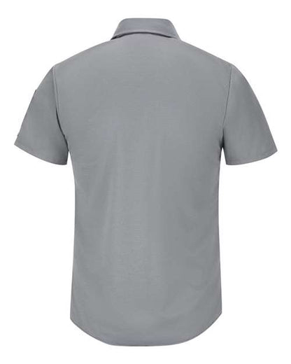 Custom EmbroideredRed Kap Men's Short Sleeve Pro Airflow Work Shirt 9767 Grey