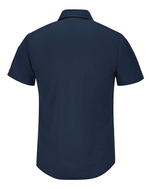 Custom EmbroideredRed Kap Men's Short Sleeve Pro Airflow Work Shirt 9767 Navy